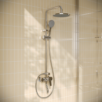 Стойка душевая из высокопрочного пластика, хром PL7CH-009DK РМС(84)