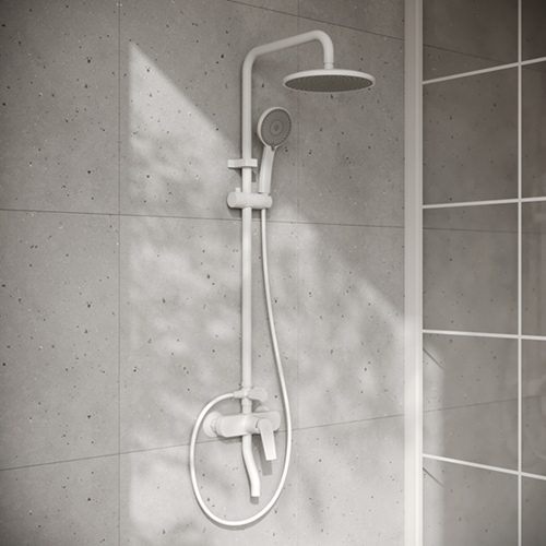 Стойка душевая из высокопрочного пластика, белая PL7-009DK РМС(83)