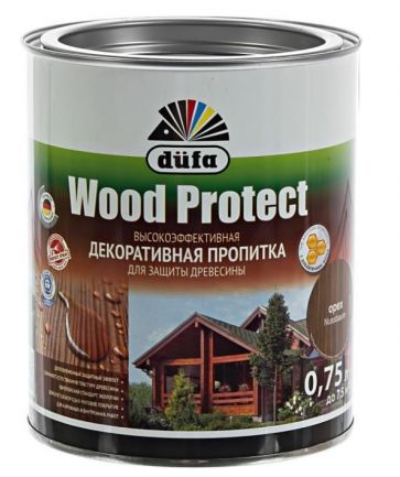 Пропитка Dufa Wood Protect по дереву орех  0,75л