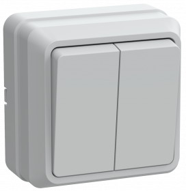 Выключатель откр.установки 2-кл белый Октава IEK