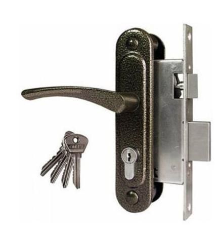 Замок врезной 13см с руч. бронза молотк язычок 3В7 с ручками Омега