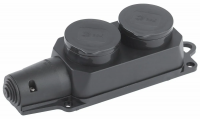 Колодка каучук с крышкой 16А 2-местная с з/к 250В IP44 Эра