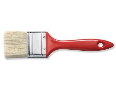 Кисть плоская 40х13мм пластиковая ручка смешанный ворс красная Color Expert(12)---