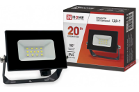 Прожектор светодиодный  20W 6500К без датчика движения черный Led IP65 IN HOME
