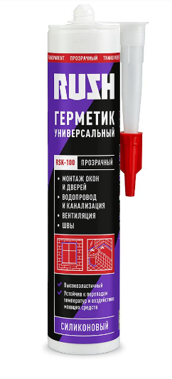 Герметик силиконовый универсальный прозрачный 240мл RSK-100 Rush Kudo(12)