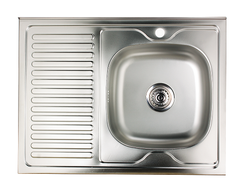 Мойка нержавеющая накладная 600х800х0,6мм правая глянец с сифоном MG6-8060R РМС