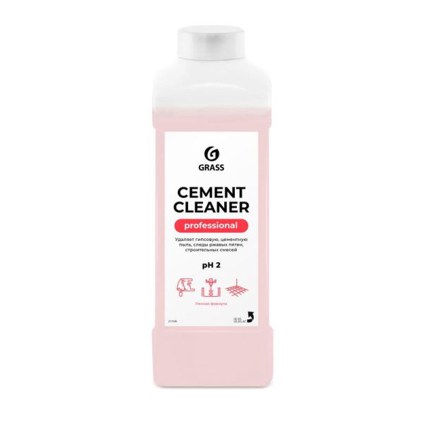 Средство очиститель после ремонта 1,0л pH2 пенная формула Cement Cleaner Grass