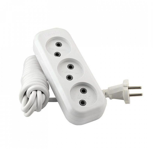 Удлинитель  3м 3 гн б/з 10А 250В Lux 