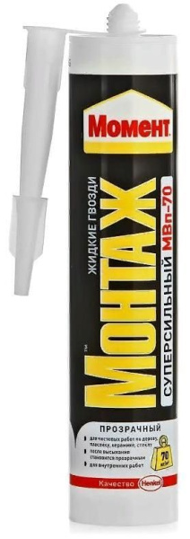 Клей жидкие гвозди акриловые прозрачные 185г МВп- 70 Момент Монтаж Henkel