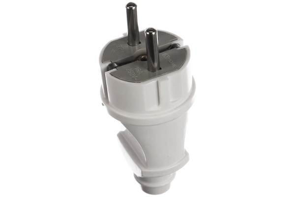 Вилка 16А прямая белая с з/к IP20 In Home