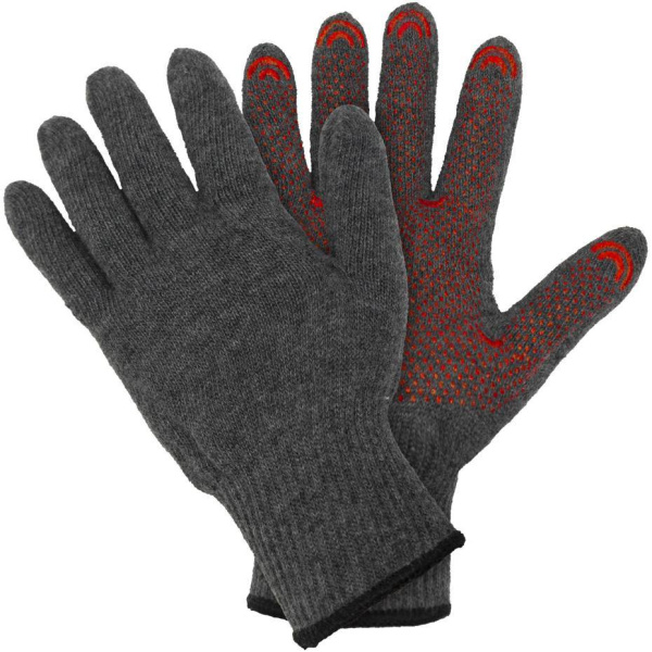 Перчатки утепленные 70% шерсть+30% акрил с начесом протектор серые Fiberon 