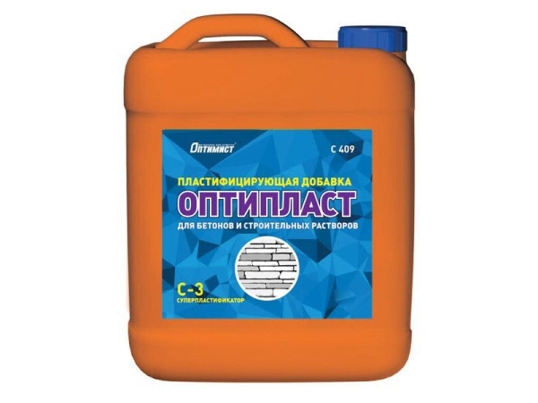 Добавка в бетон пластификатор 10л С409 Оптимист Оптипласт---
