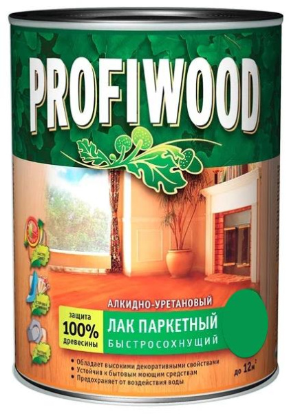 Лак паркетный алкидный 0,8л глнц. Profiwood