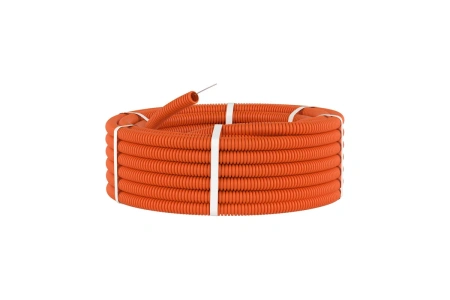 Труба гофрированная 16 ПНД оранжевая ДКС(100м)