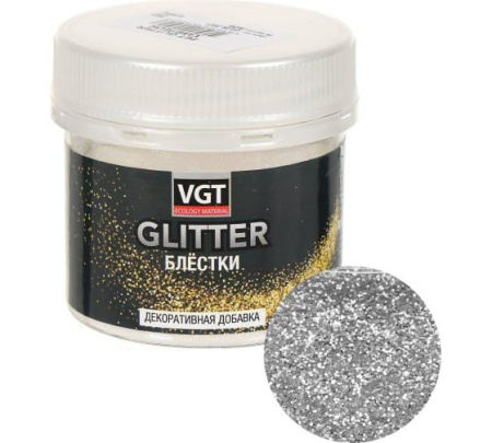 Блестки серебро 50г Pet Glitter VGT(12)
